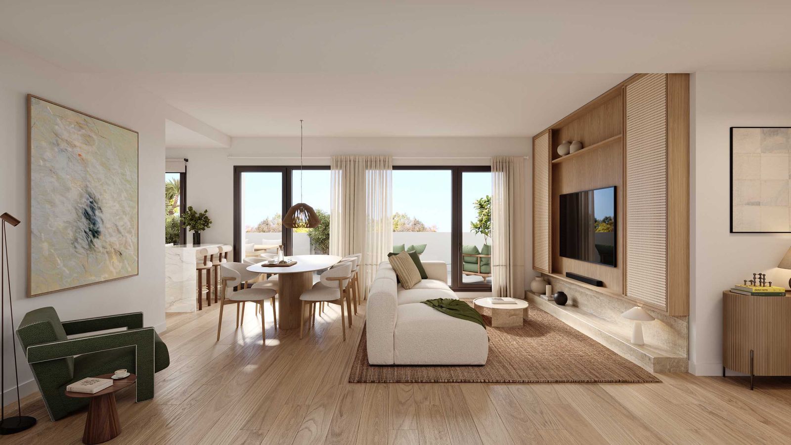 05 modern living dining balcony view